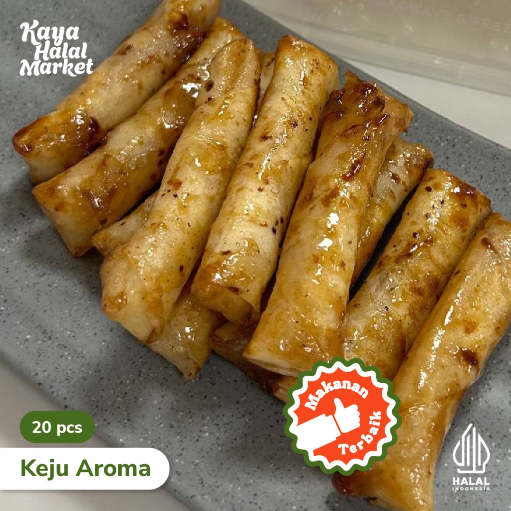 

Keju Aroma/Cheese Roll Krispi Manis Gurih isi 20pcs Kaya Halal Market