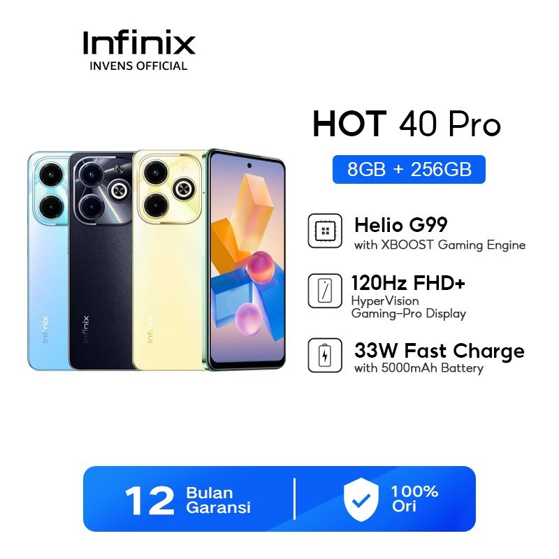 Infinix Hot 40 Pro 8/256GB - Up to 16GB Extended RAM - Helio G99