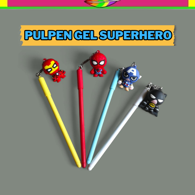 

PULPEN GEL 0.5MM SUPERHERO | SPIDERMAN | CAPTAIN AMERICA | BATMAN | IRONMAN | SUPER HERO | PEN GEL MARVEL AVENGER | ALAT TULIS SEKOLAH | ALAT TULIS KANTOR | ATK | PERLENGKAPAN ALAT TULIS | HADIAH ANAK COWOK