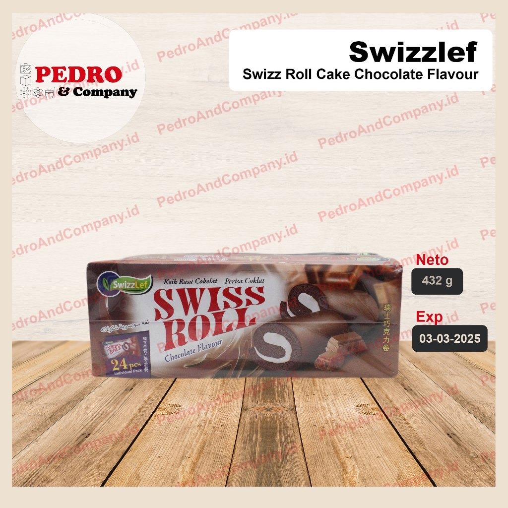 

Swizzleaf Swiss roll cake CHOCOLATE flavor 24 pc kue bolu rasa coklat