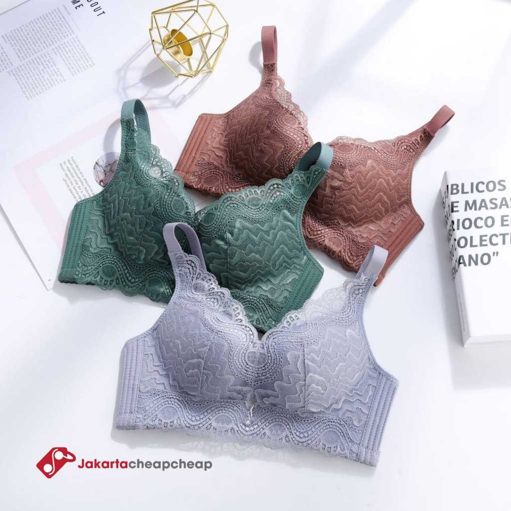 JC101 Bra Push Up Wanita Pakaian Dalam Cewek Sexy Lace Tanpa Kawat