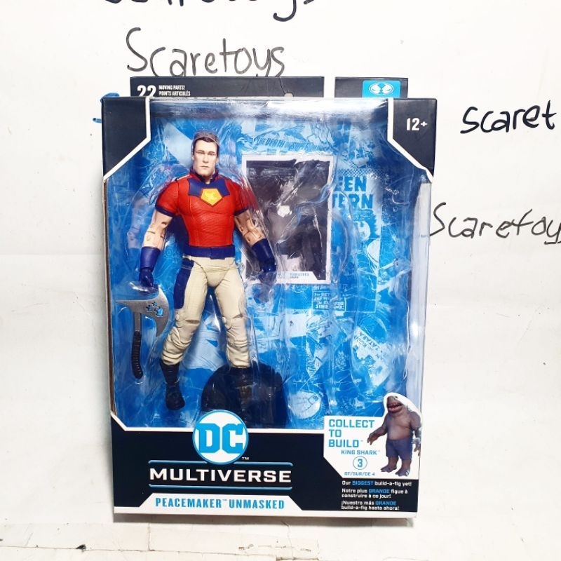 McFarlane Toys Peacemaker unmasked baf king shark suicide squad DC multiverse john cena