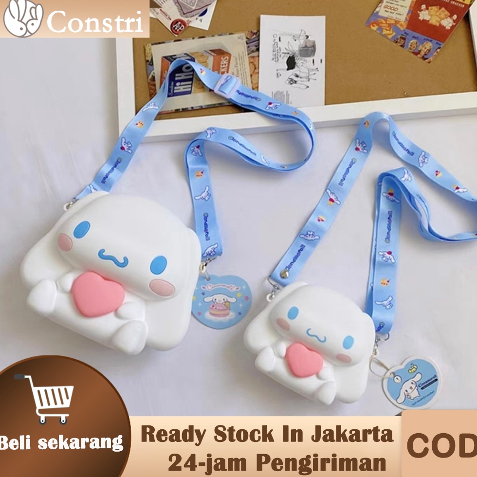 KODE Q26C Tas Silikon Anakanak CinnamorollSanrio ShoulderBag Cinnamoroll Boneka Lucu tas selempang a