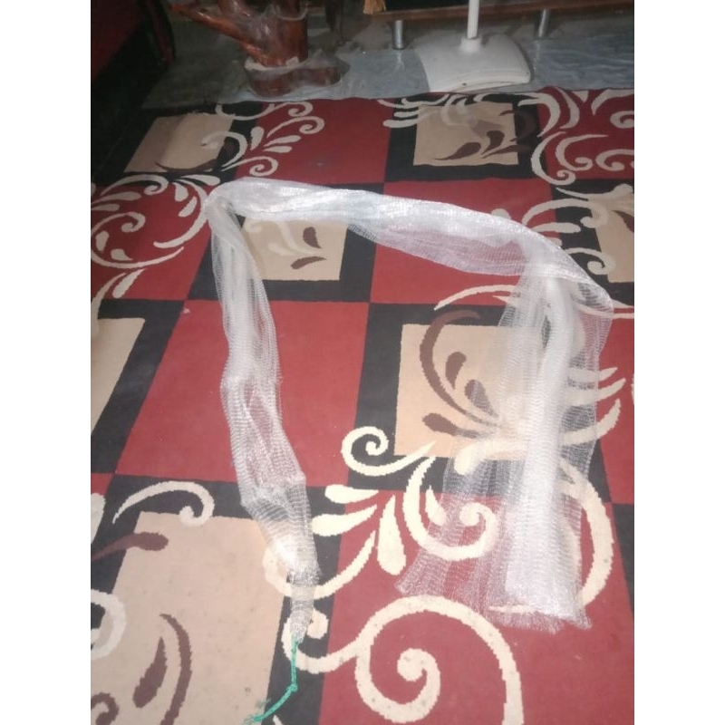 Jaring jala udang 3/4 tanpa timah panjang 3.5 meter kalau ditimahi berat 5kg