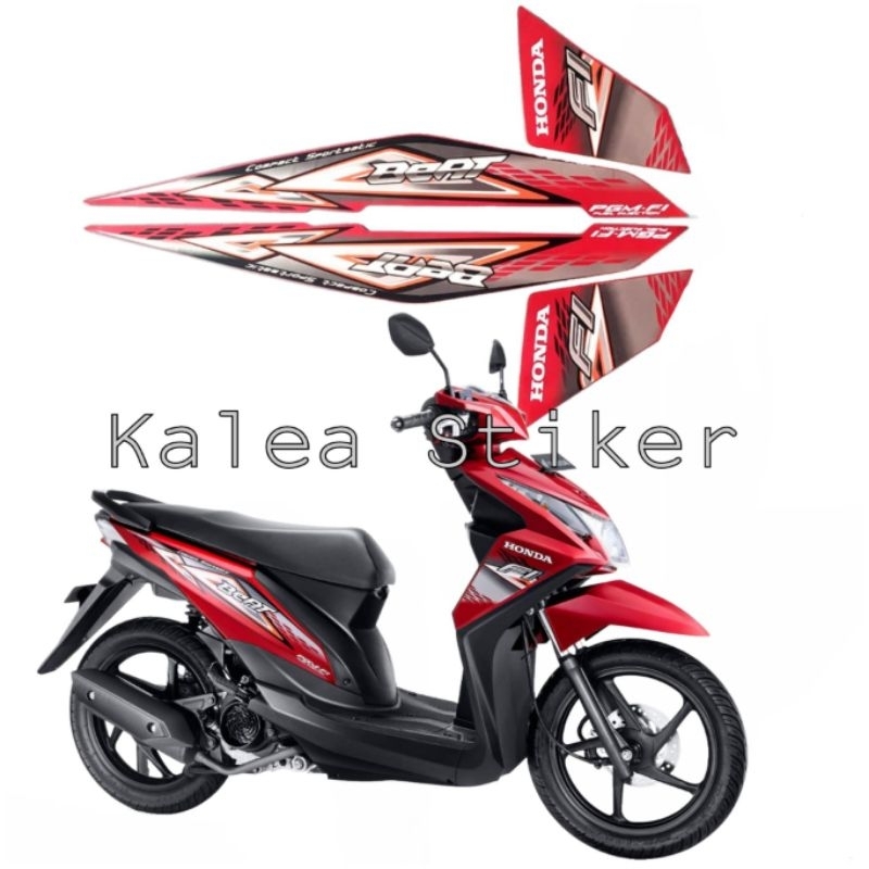 STRIPING STIKER LIS MOTOR HONDA BEAT 2014 MERAH STANDAR