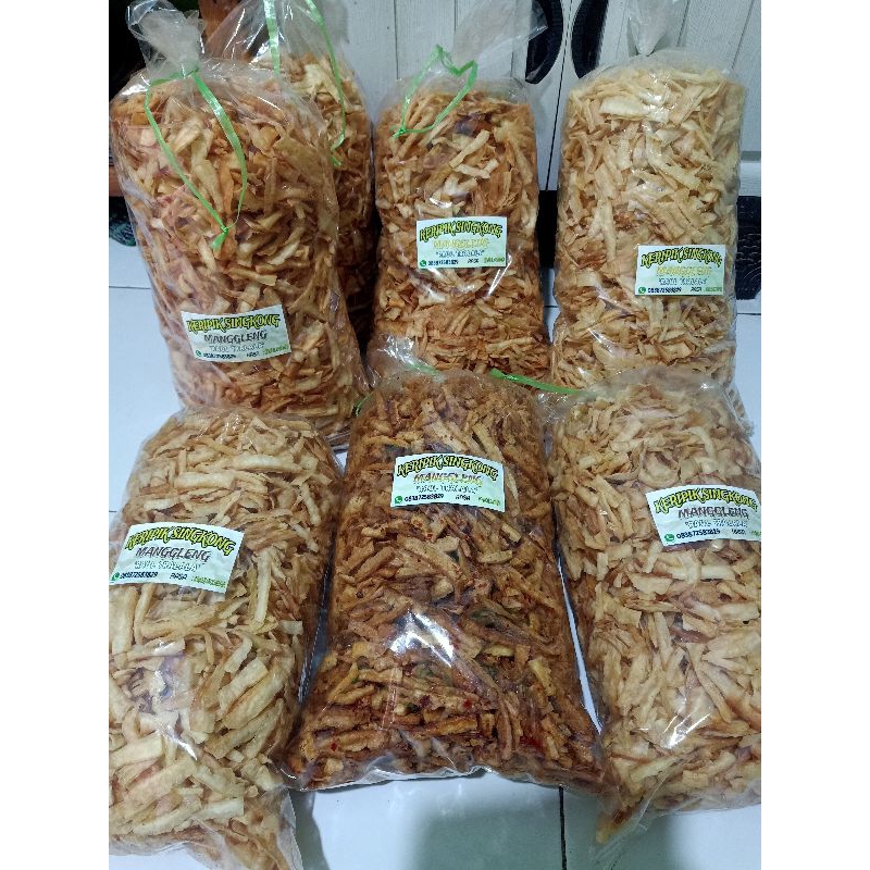 

2 kg keripik manggleng SINGKONG rasa gurih original, balado, sambal pedas