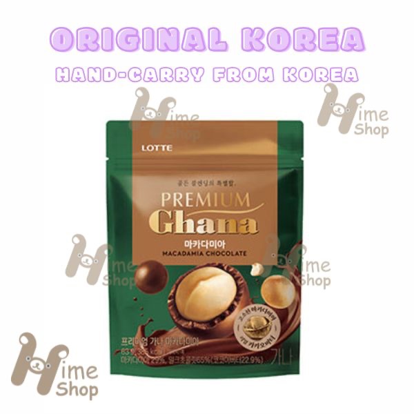 

Lotte Premium Ghana Macadamia Chocolate 63gr Coklat Kacang Macadamia Original Hand Carry Korea