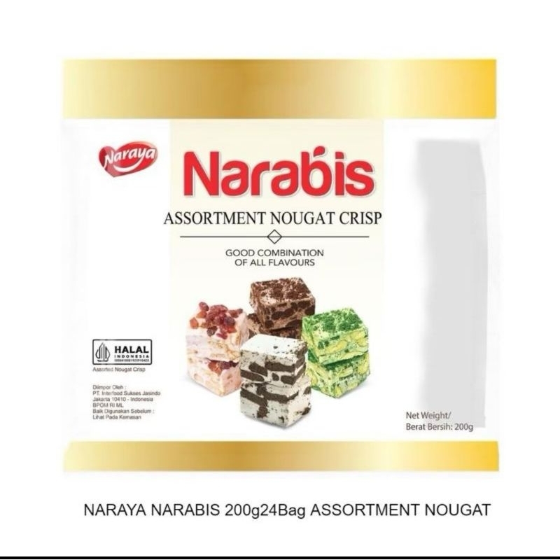 

Narabis Naraya 200g 24 Bag ASSORTMENT NOUGAT