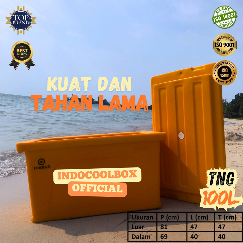 Cooler Box Tanaga 100 Liter Termos Es Kotak Tempat Es Batu Daging Ikan Frozen Food Coolbox Ice Box