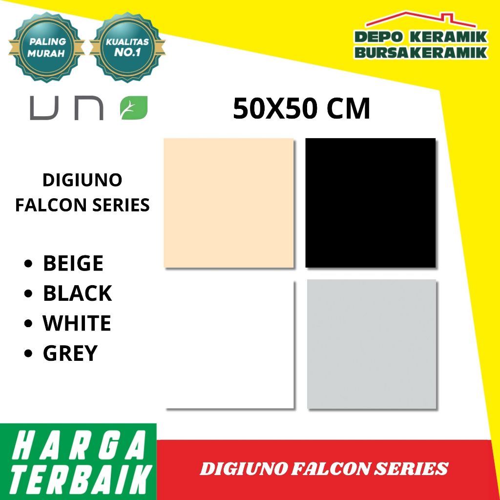 Keramik Polos 50x50 FALCON SERIES -UNO- Glossy&White