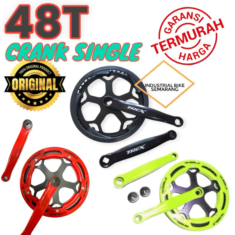 ( CRANK 48T SINGLE ) Crank 48T Rotel Sepeda Single 48 T Gir Gear Tengah Sepeda Lipat Seli Fixie Fold