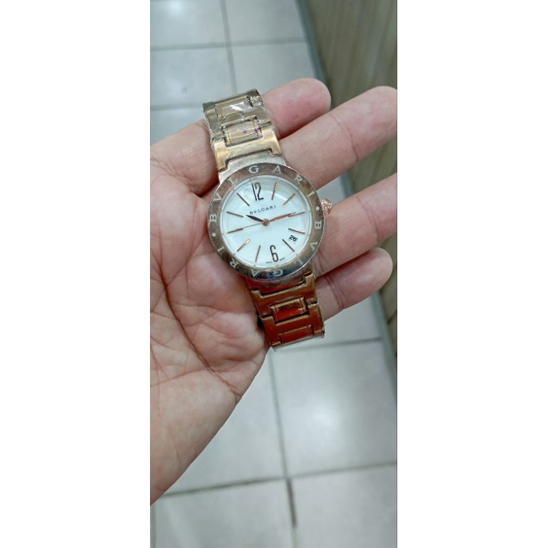 jam tangan bvlgarii quartz sport klasik jam pria warna rosegold