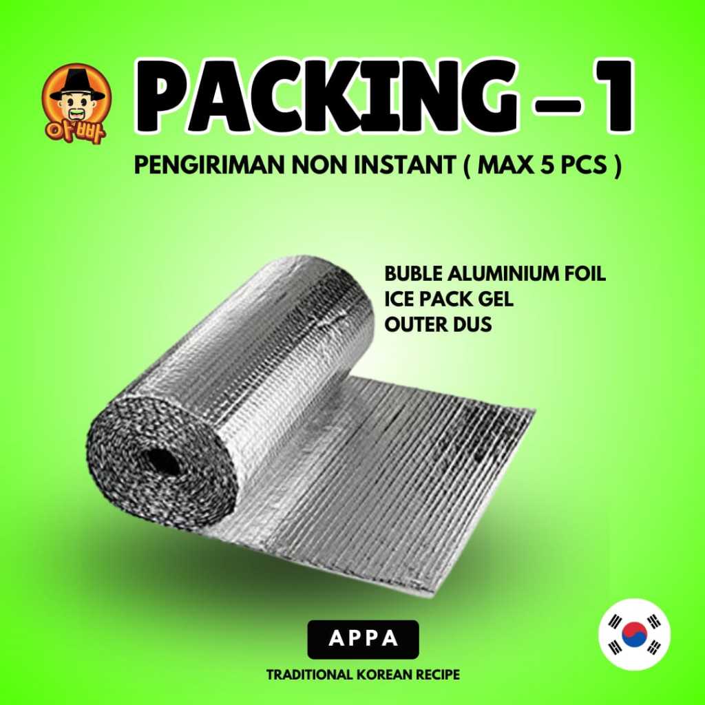 

TAMBAHAN EXTRA PACKING PENGIRIMAN PEMBELIAN UNTUK 1-5PCS (Bubble Alumunium + Ice Pack Gel + Outer Dus )