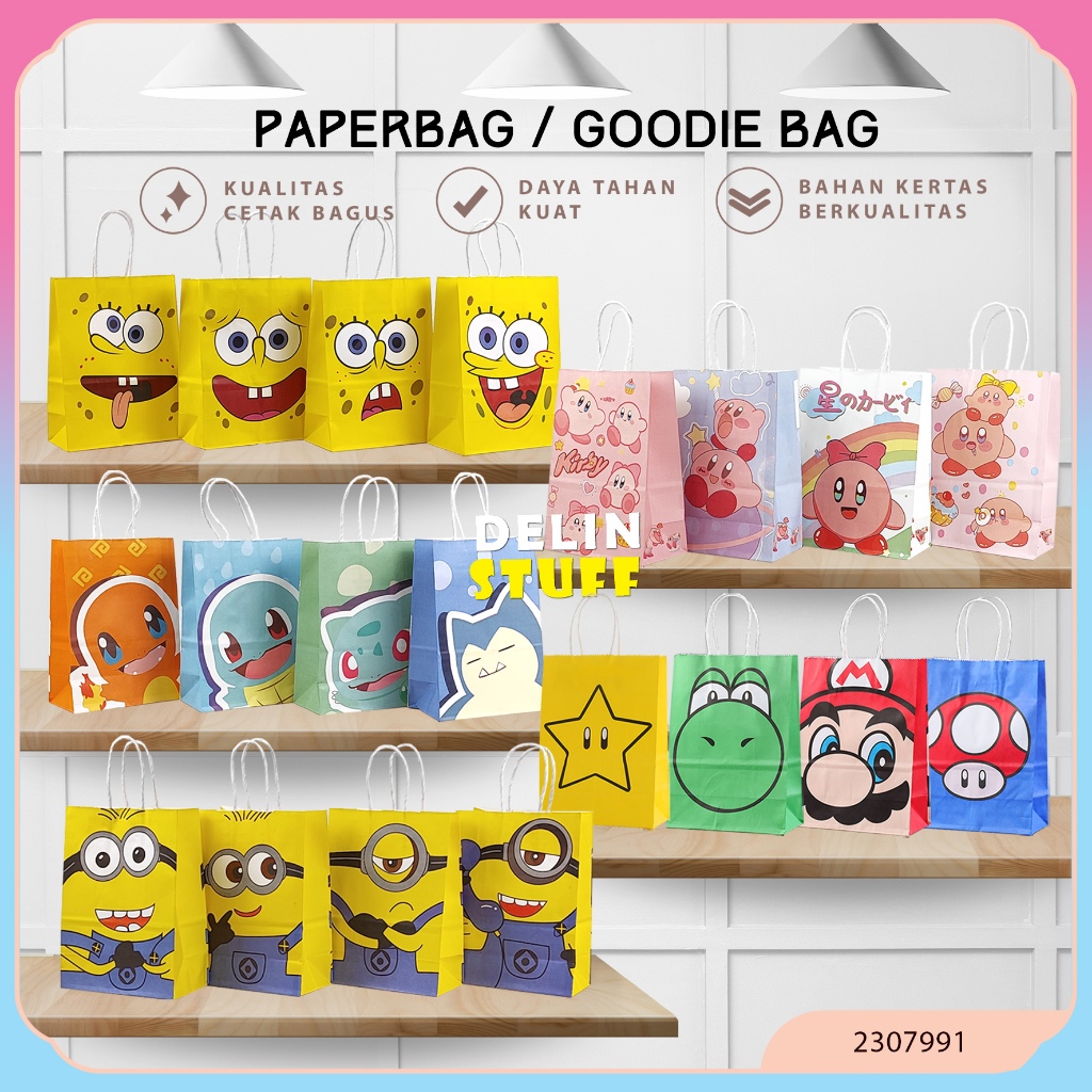 

Goodie Bag Ulang Tahun Anak Tas Ulang Tahun Anak Snack Ulang Tahun Anak Mario Spongebob Pokemon Minion Kirby (2307991)