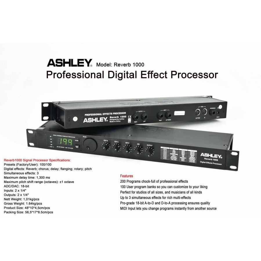 EFEK VOCAL ASHLEY REVERB1000 REVERB 1000 ORIGINAL