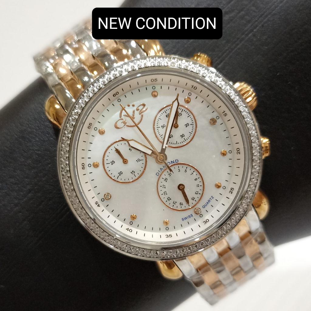 GV2 by Gevril Marsala Diamond Chronograph Limited Edition Quartz Jam Tangan Mewah Elegan Luxury Berl