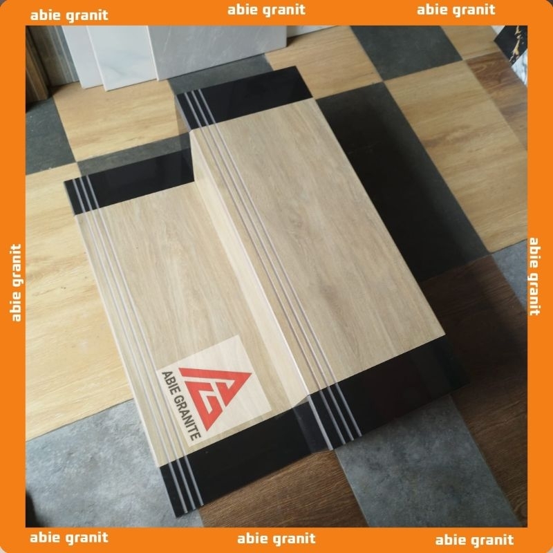 Granit anak tangga alapine bige 30x80 dan 20x80 kombinasi hitam
