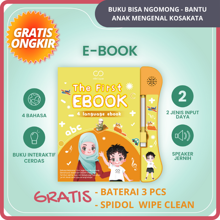 Mainan Edukasi Anak Bayi Balita 2 3 4 5 Tahun Buku Pintar E Book Ebook Muslim Bisa Bicara 4 Bahasa