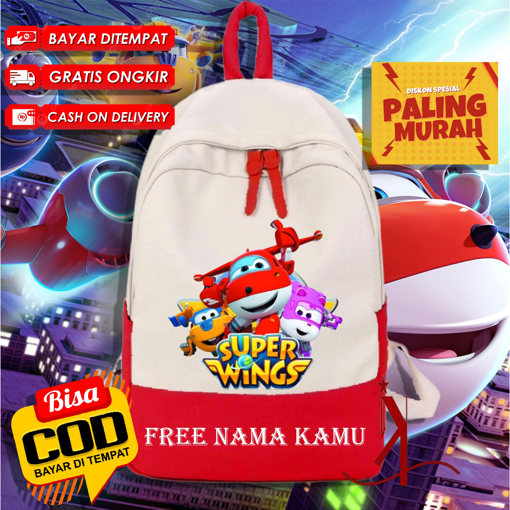 Tas Anak Super Wings / Tas Sekolah Anak Super Wings - Tas Anak Kartun Super Wings