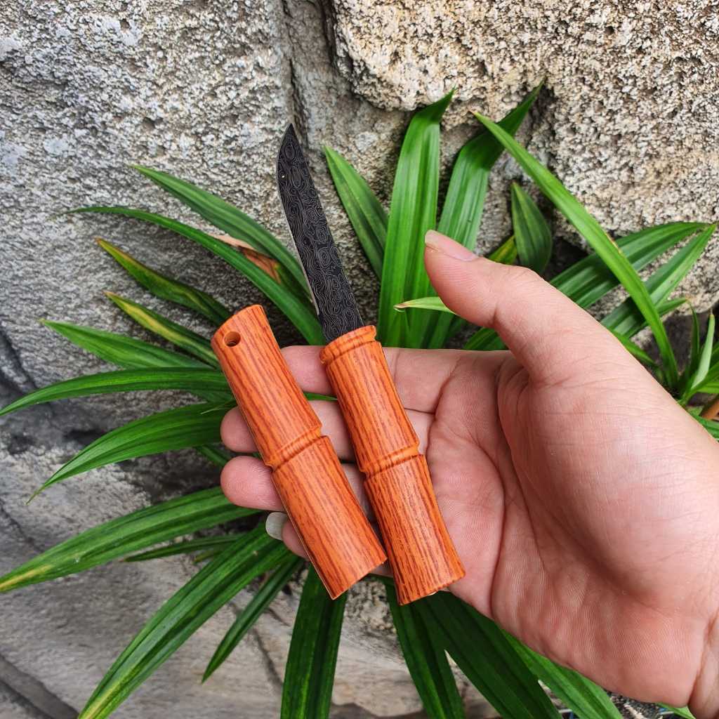 Pisau Damaskus Pisau Camping berkemah Pisau Bambu Mini Pisau Daging Pisau Buah pisau survival BERKUA