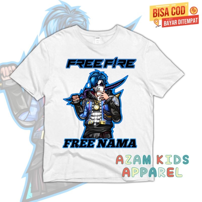 KAOS ANAK BAJU ANAK FF KARAKTER FREE FIRE VERSI PEDANG FREE NAMA / KAOS TSHIRT ANAK KARAKTER FF FREE