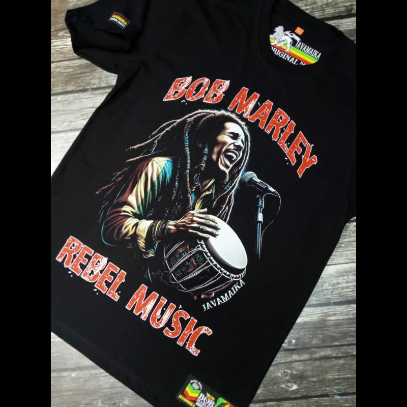 Kaos Bob Marley Baju Bob Marley Rebel Music Reggae t-shirt Rasta Original Javamaika Rasta Apparel ba