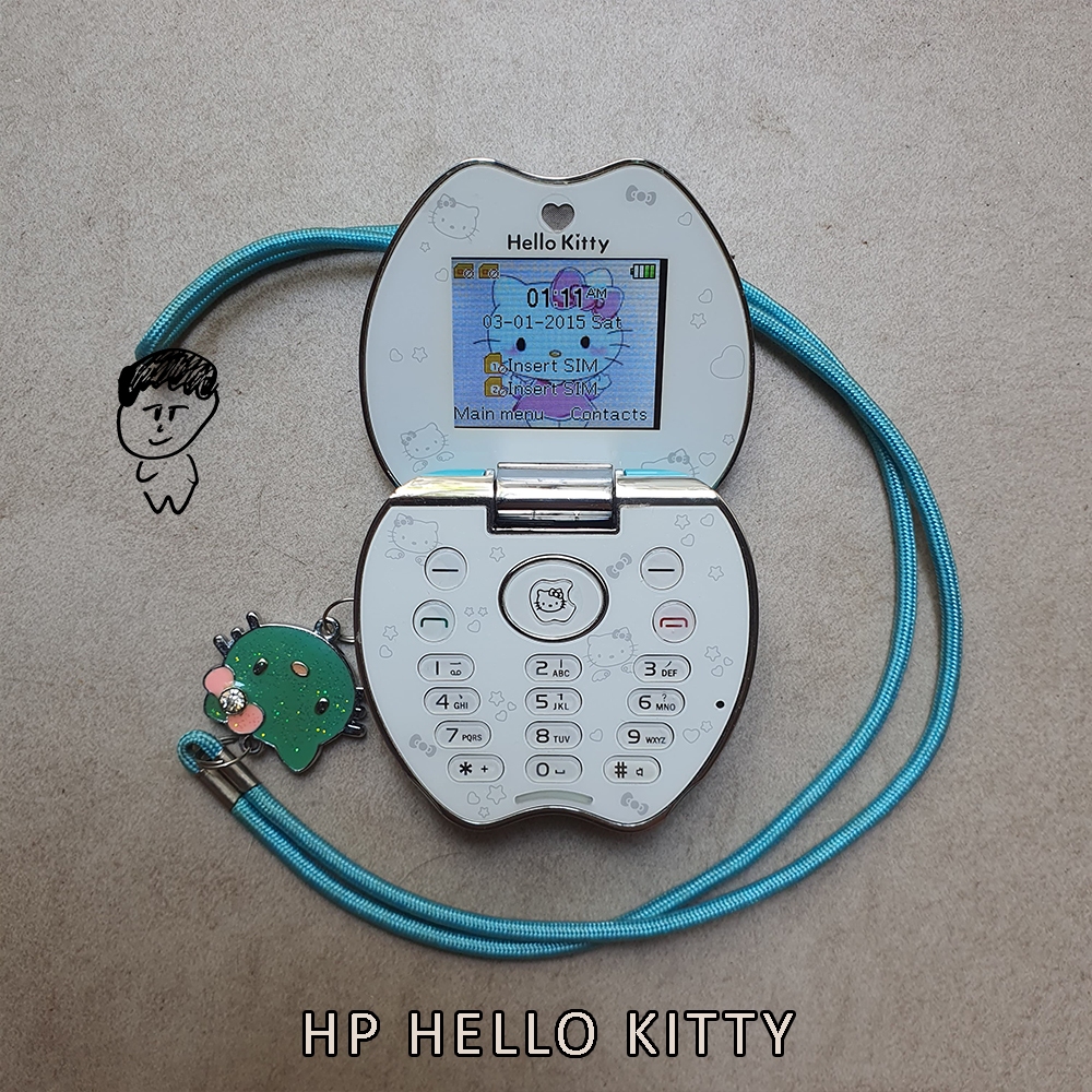 [BOOKED] HP Lucu Mini Hello Kitty Girl Phone Flip Anak Mini Dual Sim