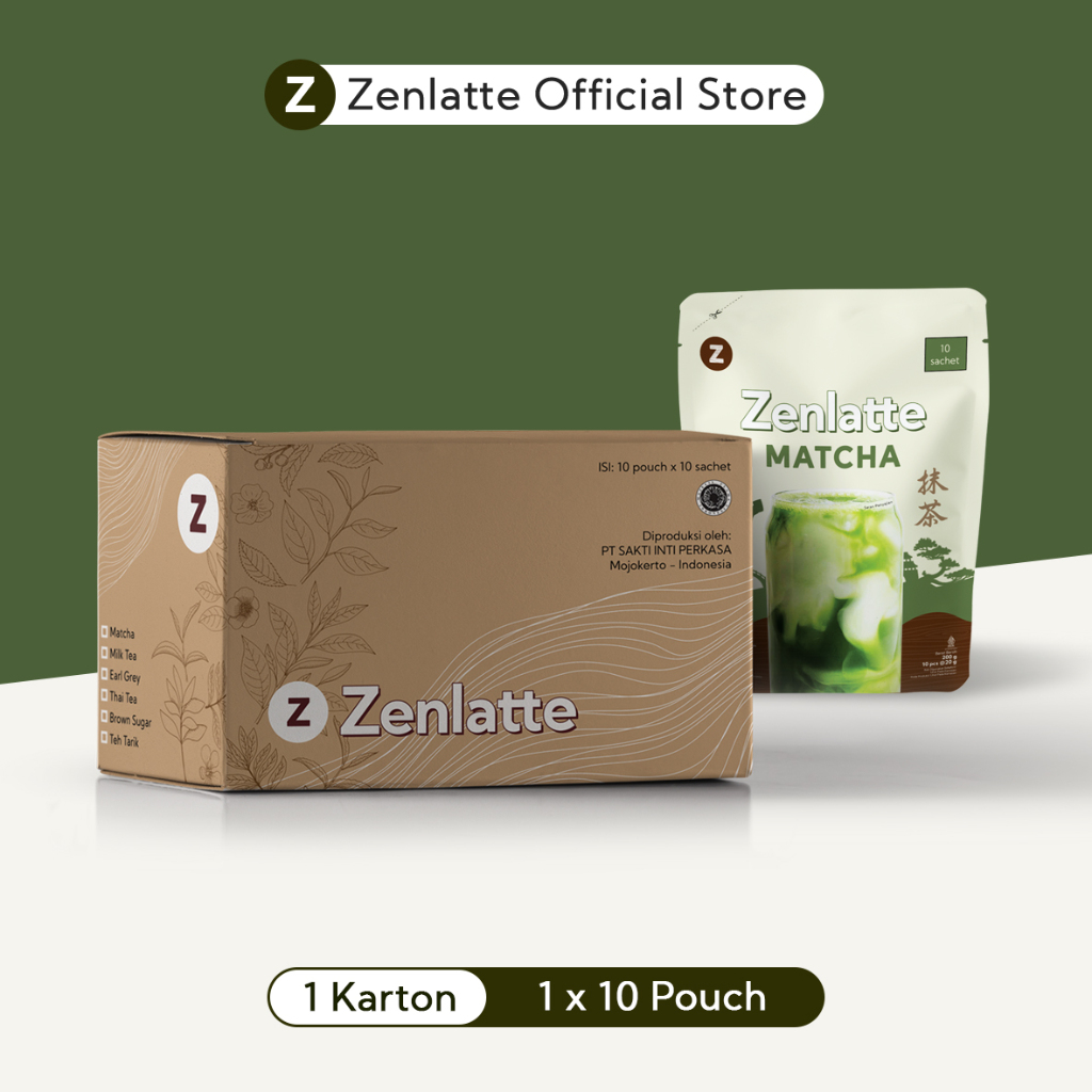 

Zenlatte Matcha Pouch - 1 Karton | Matcha Powder | Bubuk Matcha | Matcha Latte
