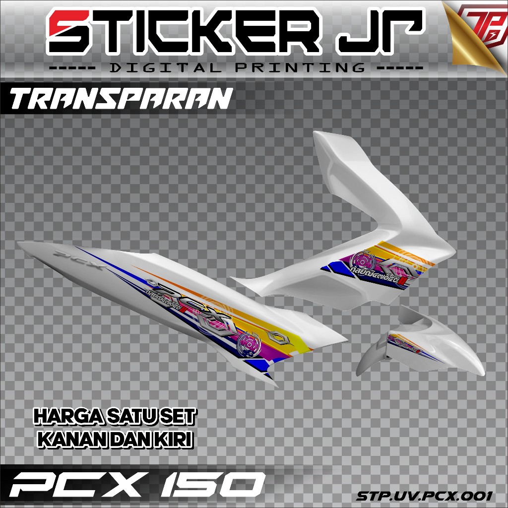 Stiker PCX 150 Striping Motor Honda Variasi Transparan Keren Motif Thailook 001