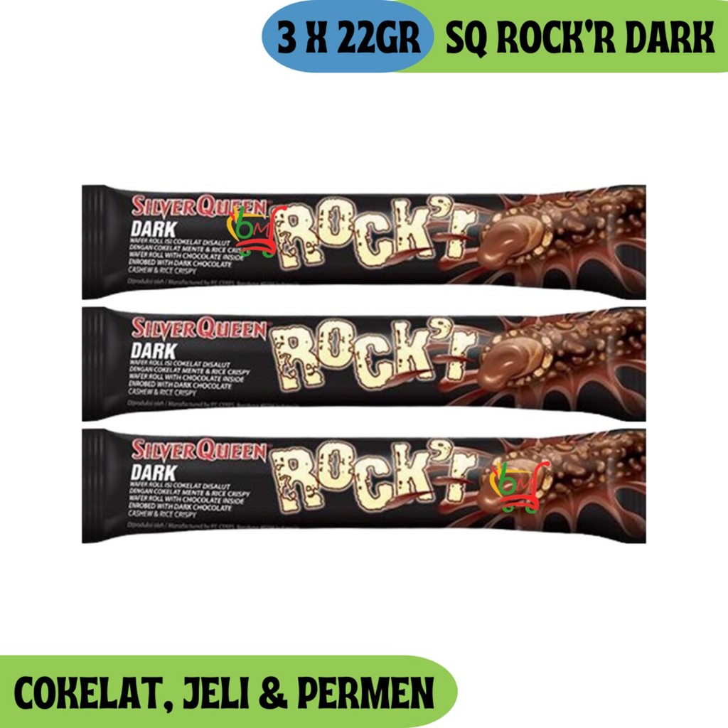 

3PCS Silver Queen Rock'R Dark Biskuit Wafer Roll Salut Cokelat Hitam