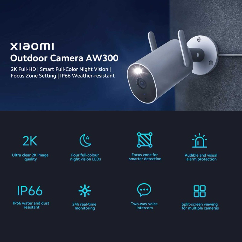 YiHome Xiaomi Camera CCTV Outdoor Google Home Alexa Night Vision IP66