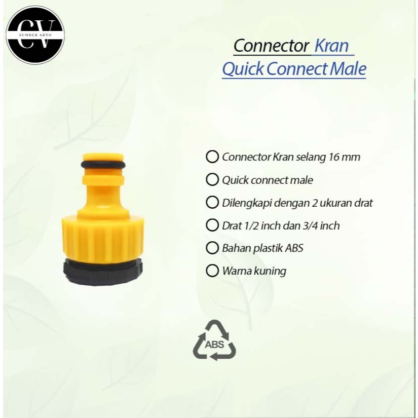 Connector Adapter Kran 1/2 dan 3/4 Inch