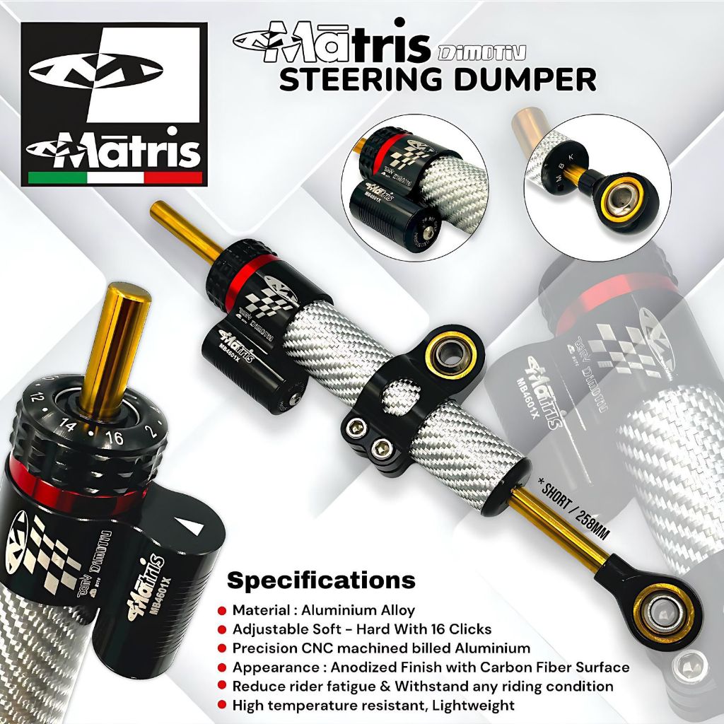 Stabiliser  MATRIS Carbon Pendek / Steering Dumper Tengah Matris