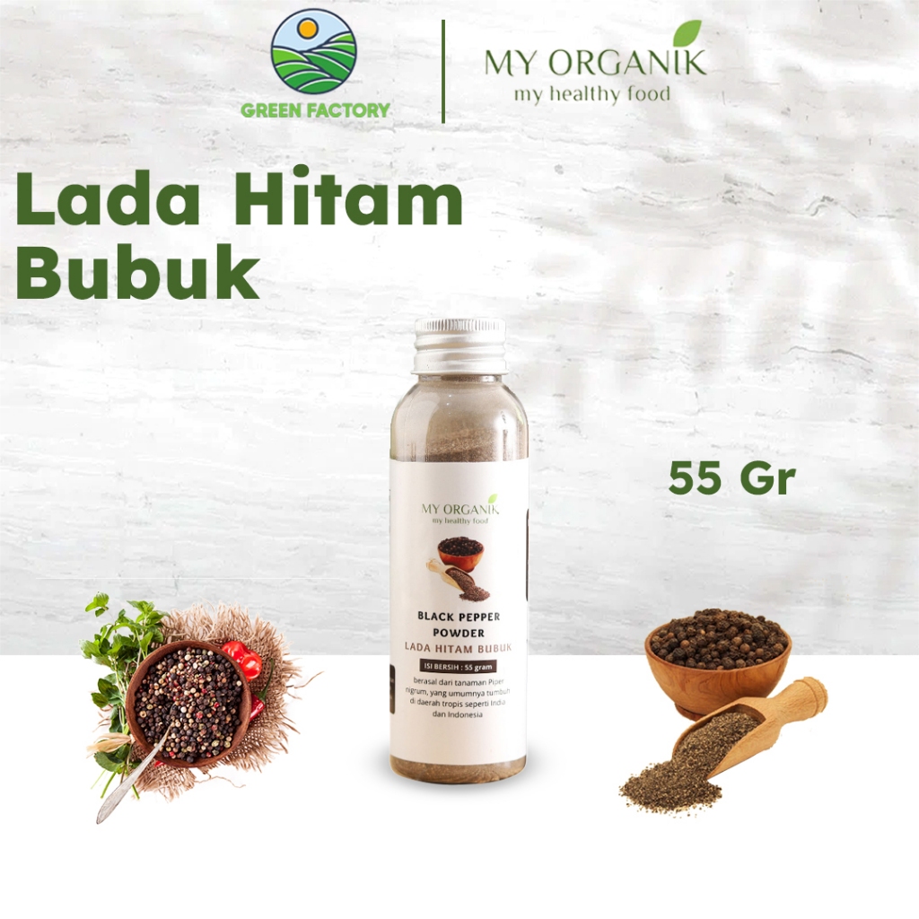 

My Organik Black Pepper Crushed Lada Hitam Bubuk 55gr