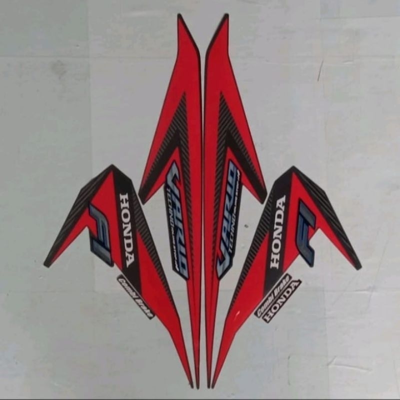 Stiker VARIO Vario techno 125 2015 2016 hitam merah iss