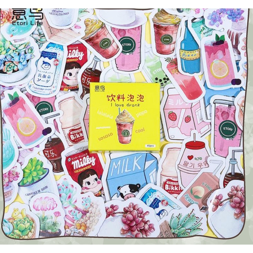

46pcs sticker minuman planner DIY