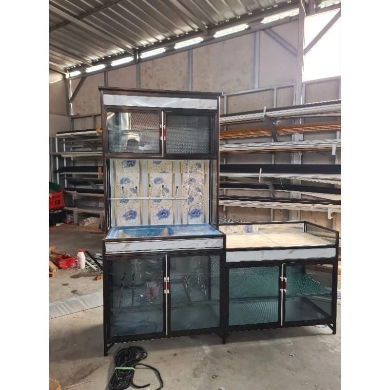 Lemari dapur rak piring wastafel