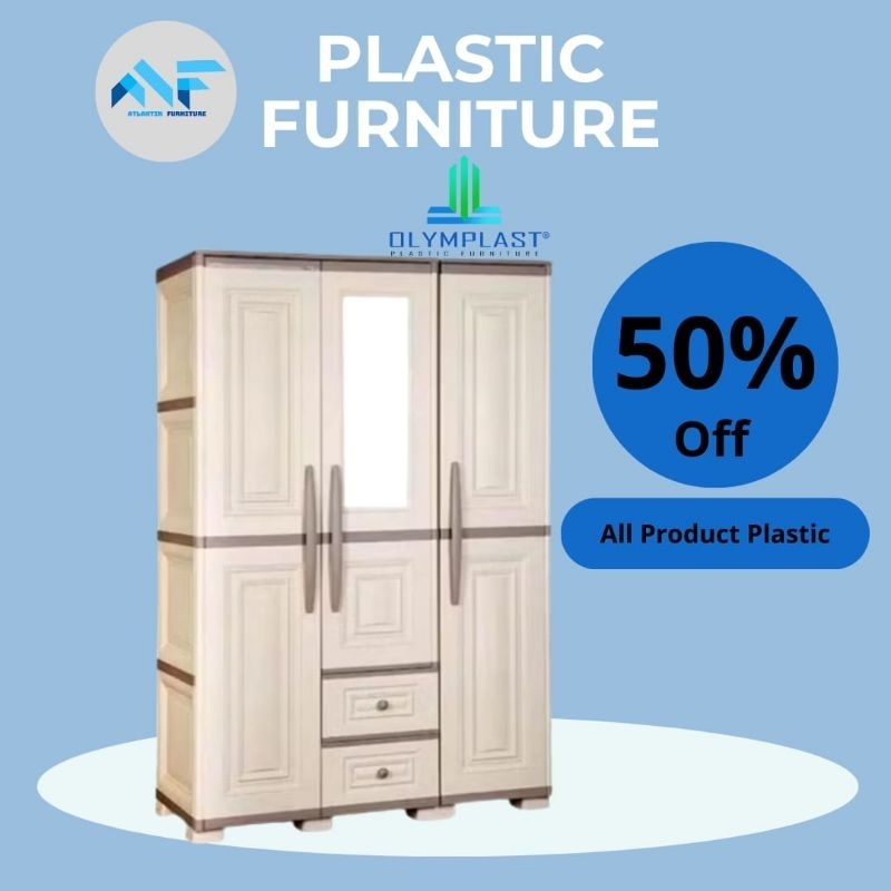 Lemari Plastik Olymplast Lemari Pakaian 3 Pintu Lemari Plastik Olymplast OTC Modern Murah Terlaris S