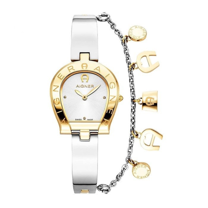 Promo 100% original Jam Tangan Wanita Aigner Enna AGW.264001 Silver Gold Original Garansi