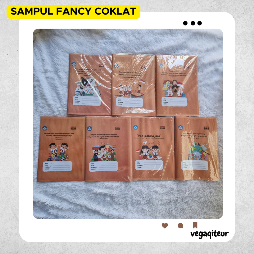 

✅Viral Banget❤ Sampul Buku Fancy Coklat Glossy Karakter Sekolah Edukasi Kwarto Sampul Coklat