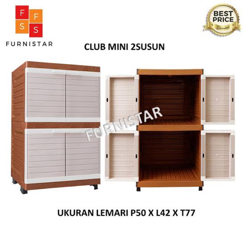 CARGO - LEMARI PLASTIK CLUB MINI 2SUSUN / CLUB PLASTIC FURNITURE LEMARI MINI SUSUN 2