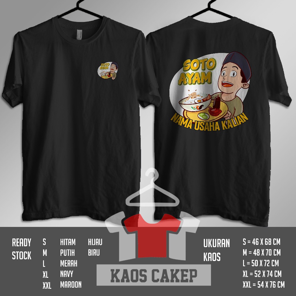 Kaos Makanan Soto Ayam Gratis Nama Usaha Kalian Baju Distro