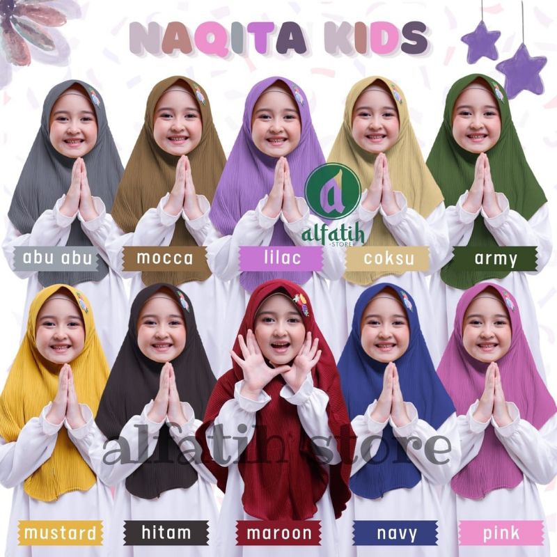 Jilbab Anak Plisket Aisya / Jilbab Anak Perempuan Tanggung / Jilbab Anak Plisket / Jilbab Anak