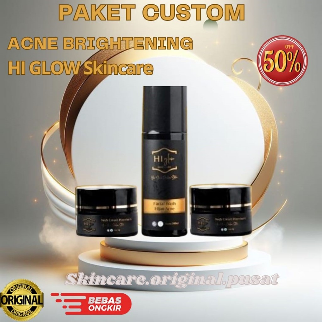 PAKET CUSTOME ACNE BRIGHTENING HI GLOW SKINCARE AC1+ , AC2+ , AC3+ , AC4+ ,AS