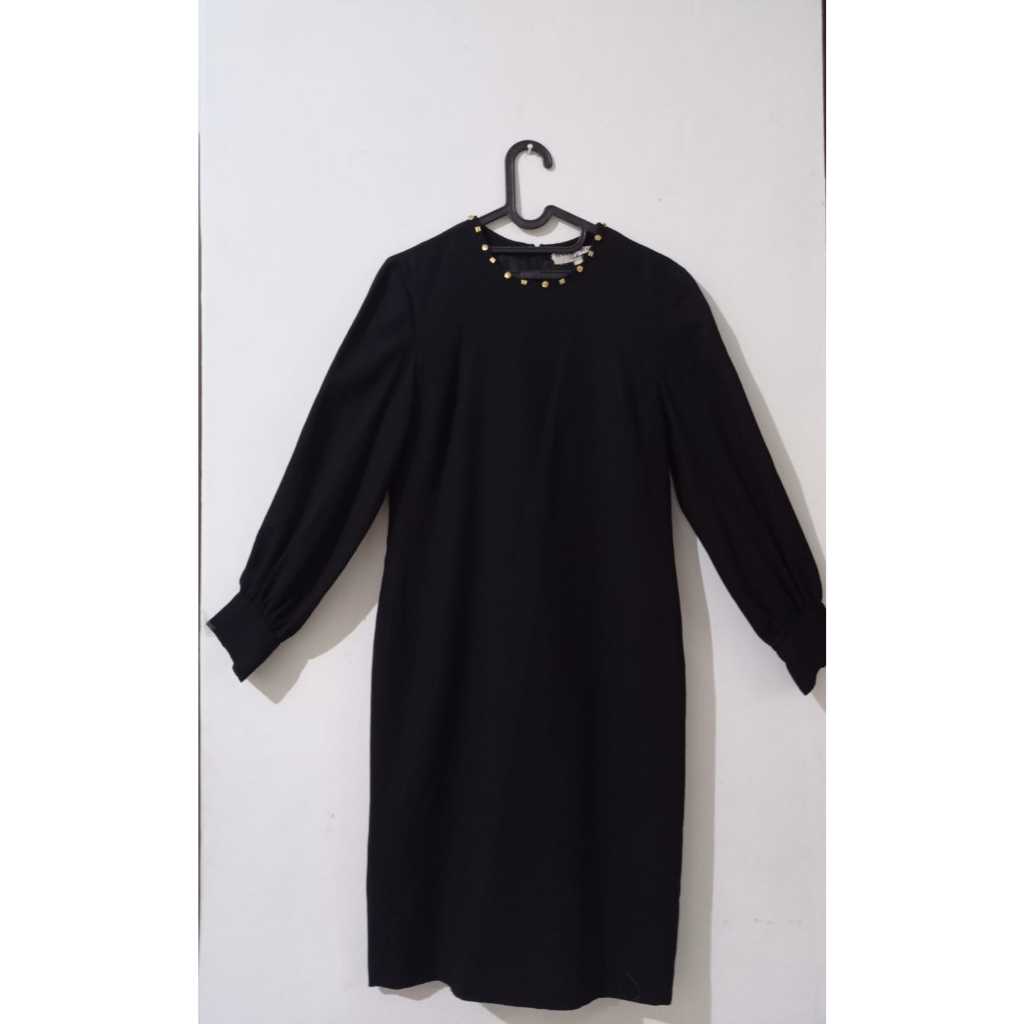 PRELOVED TUNIK PANJANG WANITA LENGAN PANJANG WARNA HITAM