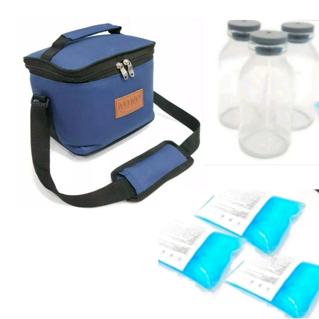 Tas Asi + 3 Botol asi + blue ice gel / TAS ASI / COOLER BAG ASI ASIP RB3