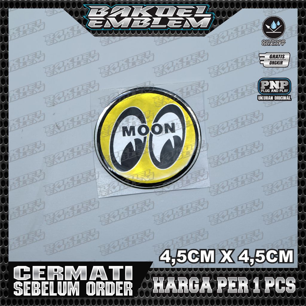 Emblem timbul mooneyes / stiker mooneyes / EMBLEM TIMBUL MOONEYES BULAT