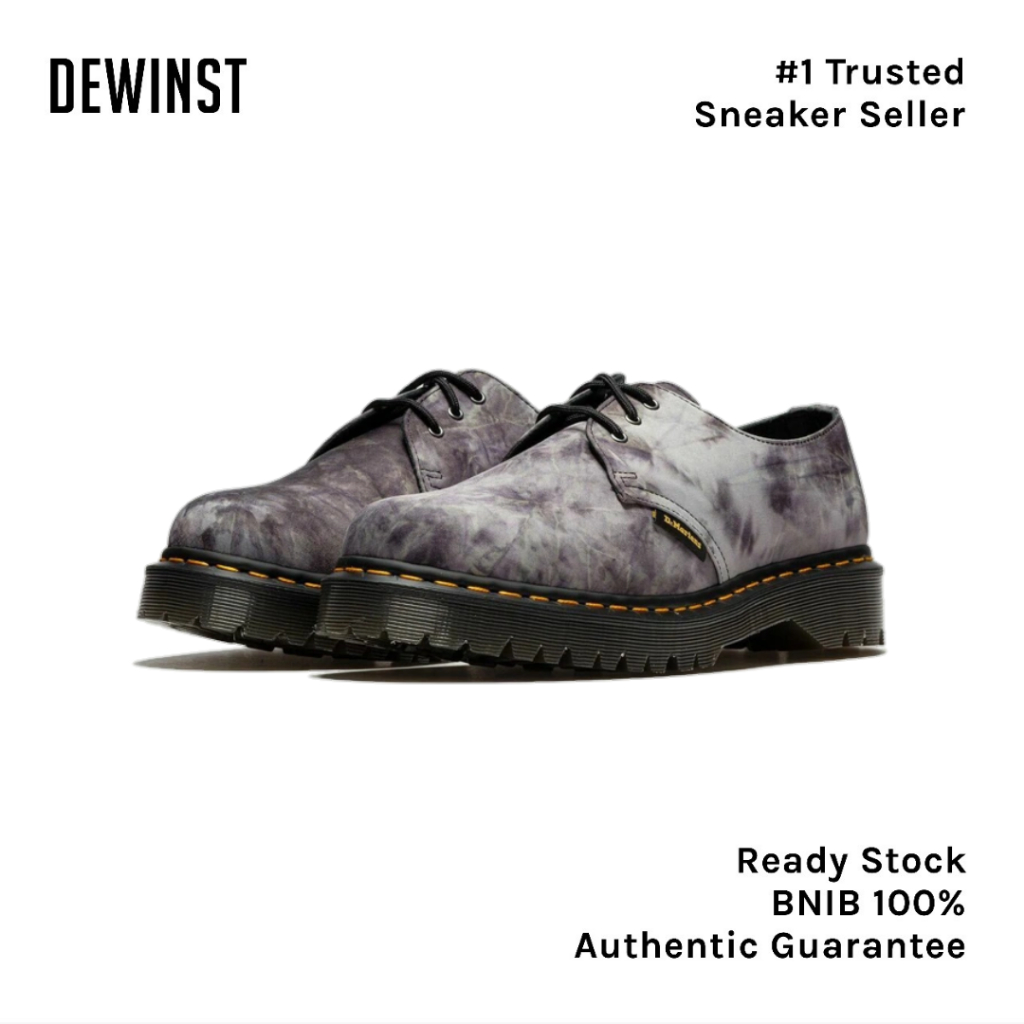 DR Martens X Pleasures 1461 Bex Black White Tie Dye BNIB RESMI ORIGINAL