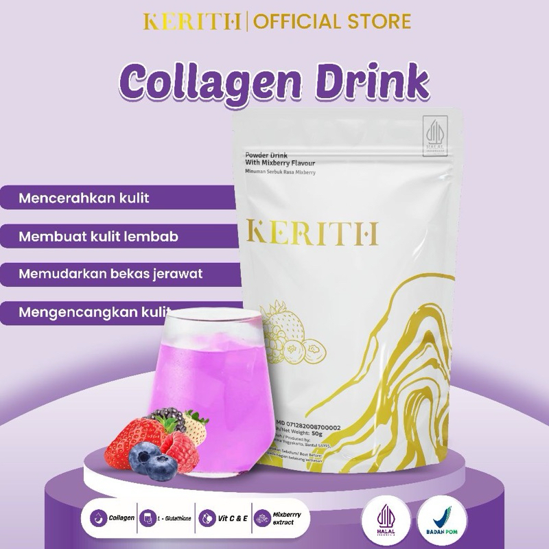 Kerith Collagen Drink Minuman Pemutih Badan Cepat dan Permanen | Suplemen Pemutih | Suntik Putih