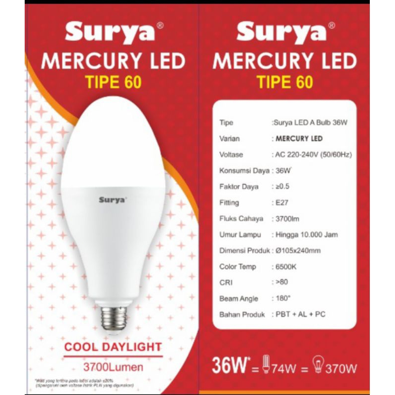 Lampu Jalan Surya Mercury LED type 60 Lampu Mercury Jumbo Hemat Daya